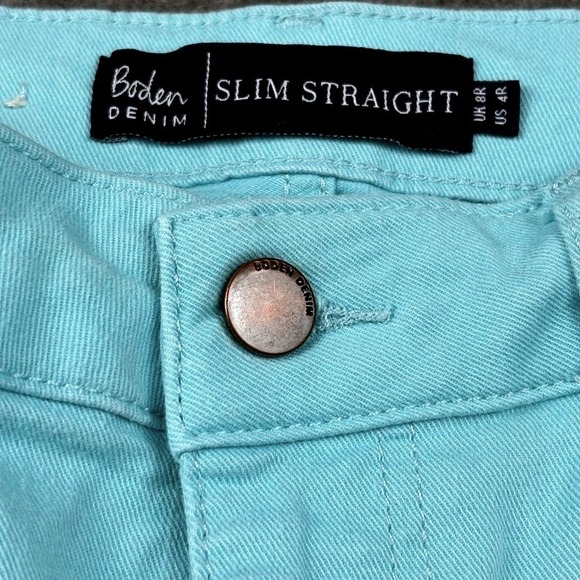 Boden Denim Teal Jeans Slim Straight Women 4R Nautical Minimalist Stylish *READ‎ - Picture 7 of 14